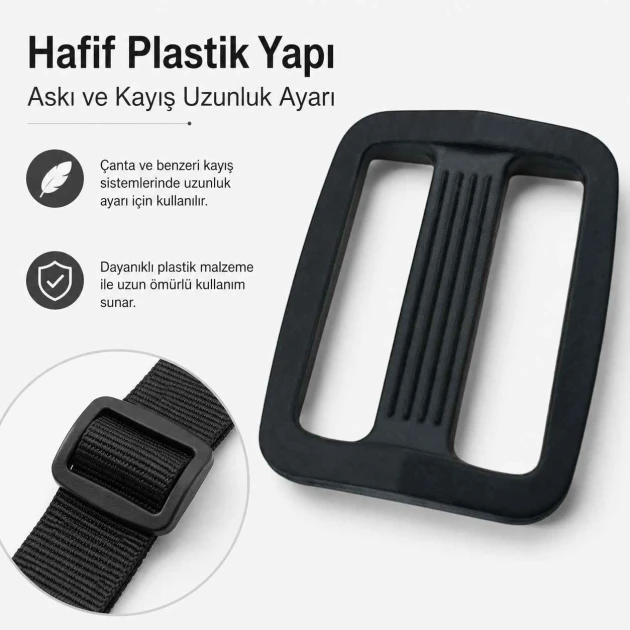 20 mm Rectangular Plastic Strap Adjuster for bags, backpacks and pet accessories