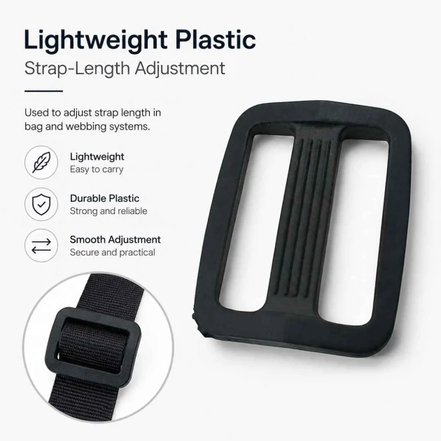 20 mm Rectangular Plastic Strap Adjuster for bags, backpacks and pet accessories