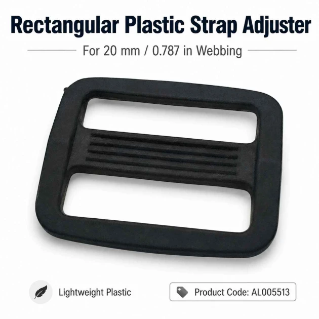 20 mm Rectangular Plastic Strap Adjuster for bags, backpacks and pet accessories
