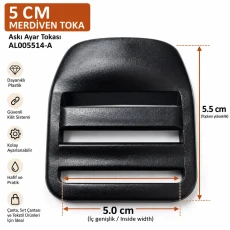 50 mm (1.97 in) Plastic Ladder Lock Buckle Backpack Strap Adjuster AL005514-A