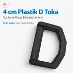 4 cm / 1.6 in Black Plastic D Ring, AL005551A