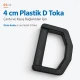 3 cm / 1.18 in Black Plastic D Ring, AL005552A