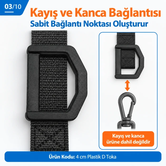 3 cm / 1.18 in Black Plastic D Ring, AL005552A