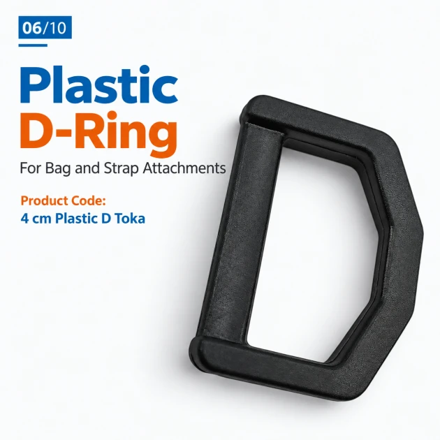 3 cm / 1.18 in Black Plastic D Ring, AL005552A