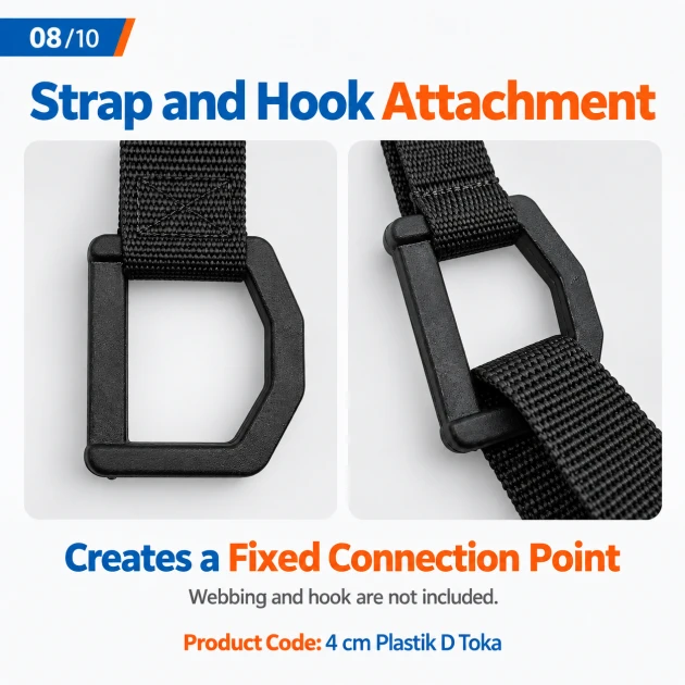 3 cm / 1.18 in Black Plastic D Ring, AL005552A