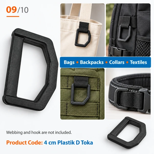 3 cm / 1.18 in Black Plastic D Ring, AL005552A