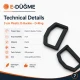 3 cm / 1.18 in Black Plastic D Ring for Bag and Accessory Production