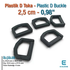 2.5 cm 0.98" Plastic D Buckle - Plastic D Ring 500 Pieces/Pack AL005553