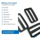 5 cm / 2 in Rectangular Pyramid Pattern Plastic Strap Adjuster Buckle made of zamak for belts, bags, and backpacks