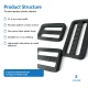 5 cm / 2 in Rectangular Pyramid Pattern Plastic Strap Adjuster Buckle made of zamak for belts, bags, and backpacks