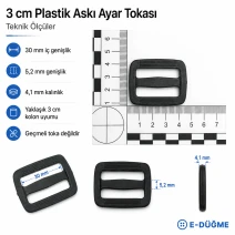 3 cm / 1.18 in Rectangular Plastic Strap Adjuster Buckle AL009078