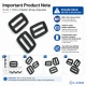 3 cm / 1.18 in Rectangular Plastic Strap Adjuster Buckle for bags and outdoor gear