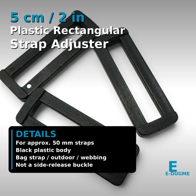 5 cm / 2 in Plastic Rectangular Strap Adjuster Buckle for bags and outdoor accessories