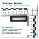 5 cm / 2 in Plastic Rectangular Strap Adjuster Buckle for bags and outdoor accessories