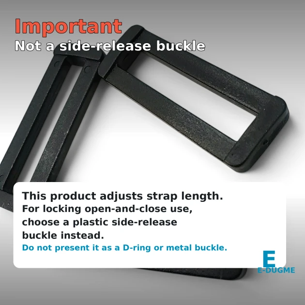 5 cm / 2 in Plastic Rectangular Strap Adjuster Buckle for bags and outdoor accessories