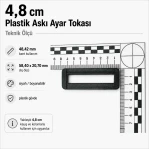 4.8 cm / 1.91 in Rectangular Plastic Strap Adjuster Buckle AL009087