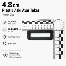 4.8 cm / 1.91 in Rectangular Plastic Strap Adjuster Buckle AL009087