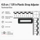 4.8 cm / 1.91 in Rectangular Plastic Strap Adjuster Buckle for bags and outdoor accessories