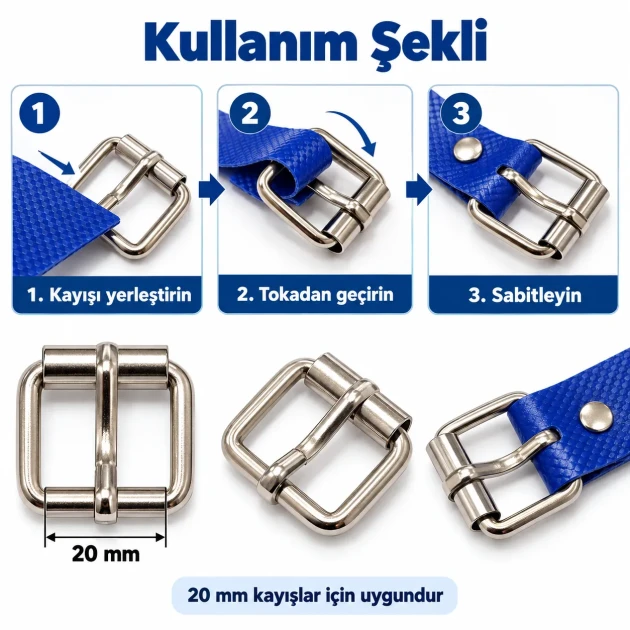 AL4126 20 mm roller pin buckle for belt and bag straps