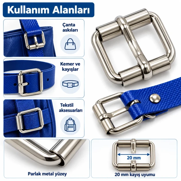 AL4126 20 mm roller pin buckle for belt and bag straps