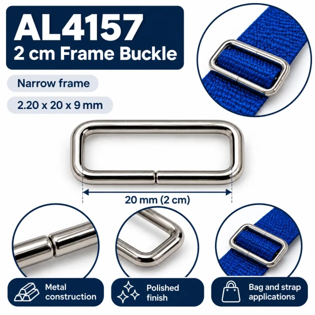 20 mm narrow rectangular bag strap hardware frame