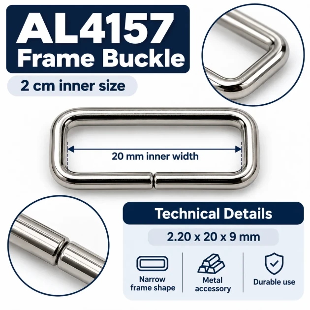 20 mm narrow rectangular bag strap hardware frame