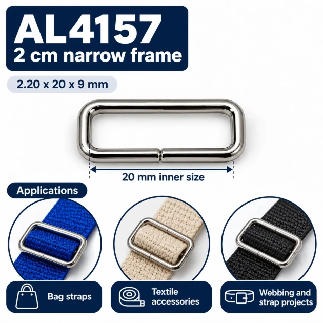 20 mm narrow rectangular bag strap hardware frame