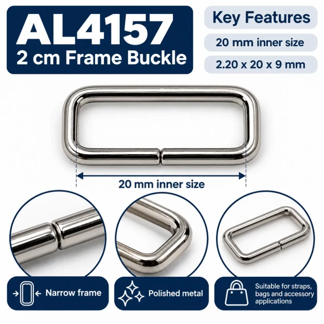 20 mm narrow rectangular bag strap hardware frame
