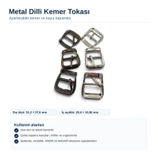 Metal Dilli Kemer Tokası – İnce Kemer, Çanta ve Ayakkabı Kayışları İçin T0037