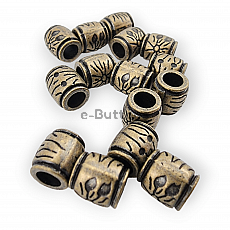 Cord End for Clothing Patterned Inlet 5.8 mm  Metal Bead Shape length 5 mm B0031