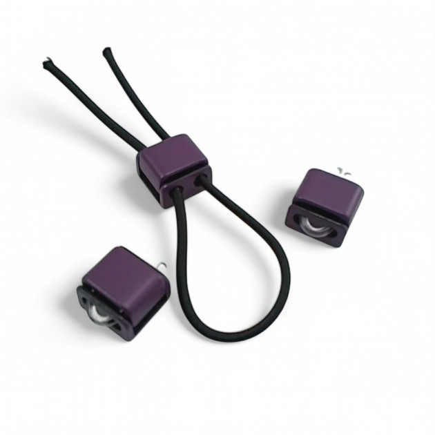 Metal Cube Stopper with Two Holes, 4 mm Hole Diameter, Top Press - Elegant and Aesthetic Model Stopper CGT0009