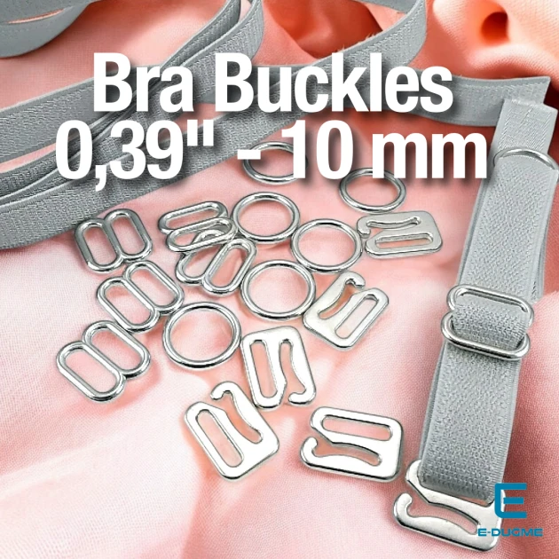 10 mm Bra Accessories 0,39" Strap Adjustment Buckle Hook and Ring CGT003T10