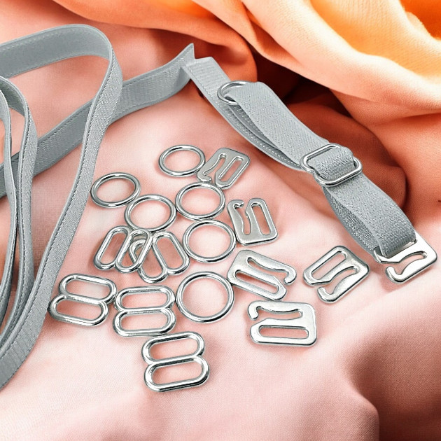 10 mm Bra Accessories 0,39" Strap Adjustment Buckle Hook and Ring CGT003T10