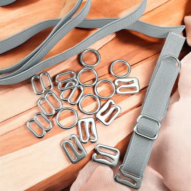 10 mm Bra Accessories 0,39" Strap Adjustment Buckle Hook and Ring CGT003T10