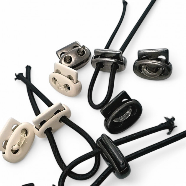 Two Hole Small Oval Metal Stopper 4 mm Hole Diameter Stopper - Top Press CGT0045