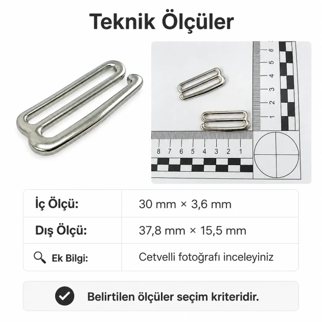 3 cm / 1.18 in Hook Buckle for Barber Cape CGT004962 - Durable metal buckle designed for secure fastening of barber capes