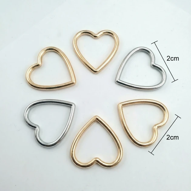 2 cm 0.8" Heart Shaped Swimsuit and Bikini Accessory - Neckline Accessory 50 Pieces/Pack CGT4500PCK