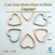 2 cm Mayo ve Bikini Aksesuarı Kalp Model - Dekolte Aksesuarı 50 Adet/Paket CGT4500PCK