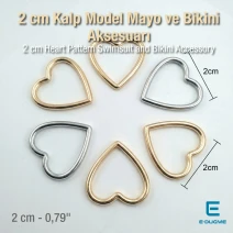 2 cm 0.8" Heart Shaped Swimsuit and Bikini Accessory - Neckline Accessory 50 Pieces/Pack CGT4500PCK