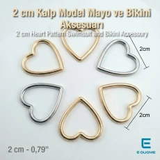 2 cm Mayo ve Bikini Aksesuarı Kalp Model - Dekolte Aksesuarı 50 Adet/Paket CGT4500PCK