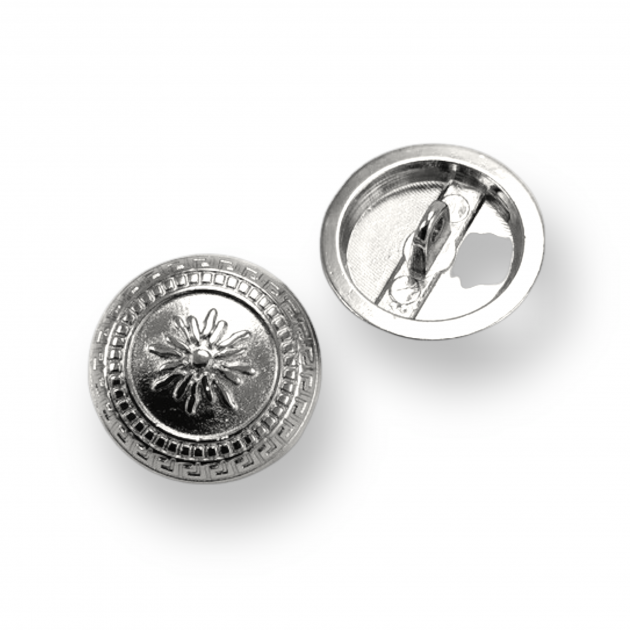 Women's Jacket Button 21 mm - 32 L Floral Embroidered Shank Button E 1055