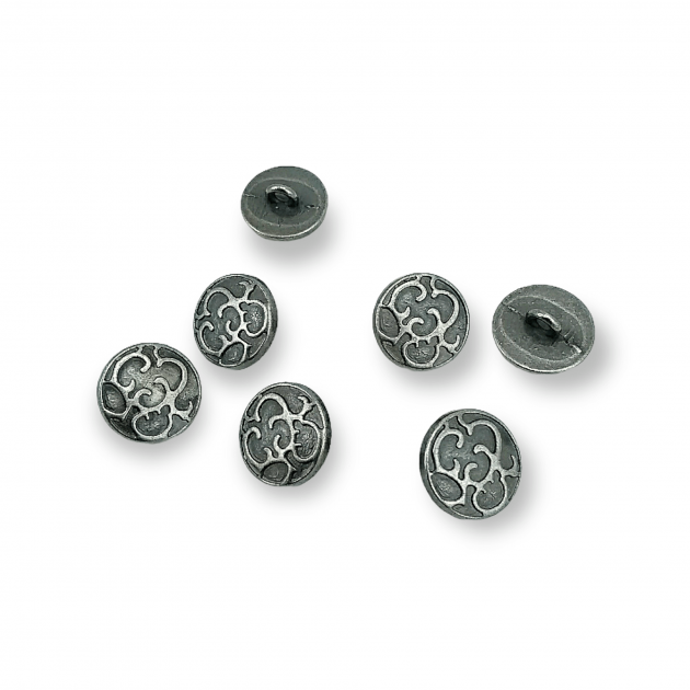14 mm - 22 L Metal Shank Button Patterned E 1124