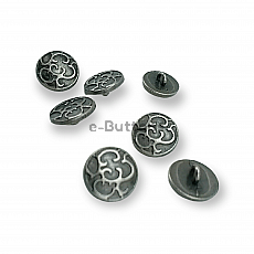 14 mm - 22 L Metal Shank Button Patterned E 1124