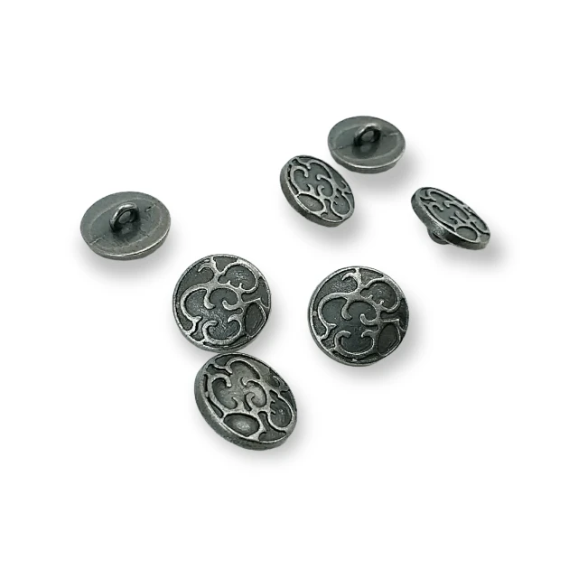 14 mm - 22 L Metal Shank Button Patterned E 1124