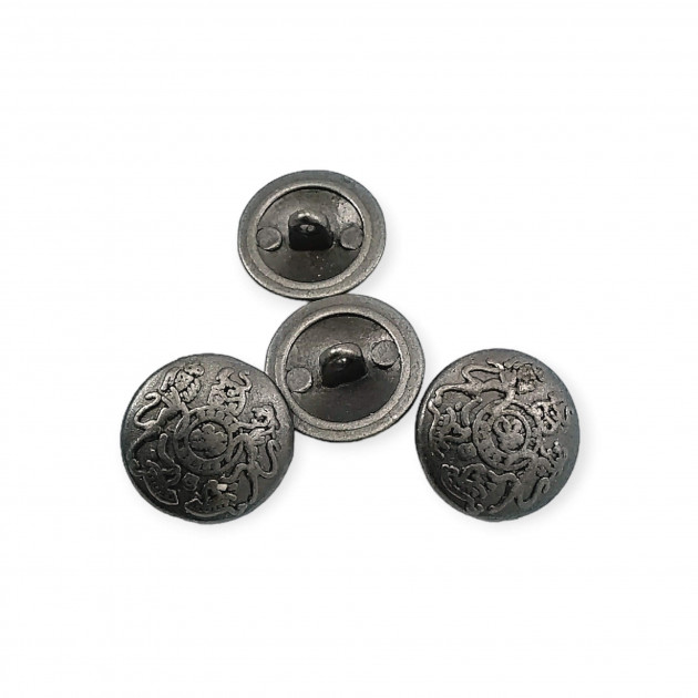 19 mm - 30 Boy Metal Ayaklı Düğme Arma Desenli E 1158