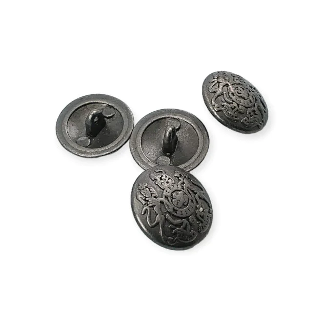 19 mm - 30 Boy Metal Ayaklı Düğme Arma Desenli E 1158