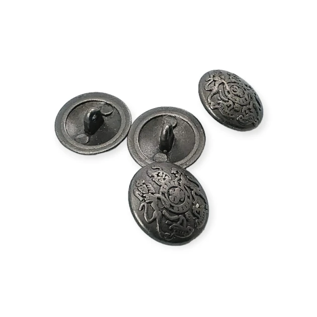 19 mm - 30 Boy Metal Ayaklı Düğme Arma Desenli E 1158