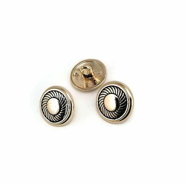 15 mm - 24 L Gold Plated Blouse Shirt Jacket Cufflink E 118 MN V1