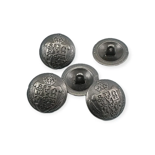 Metal Ayaklı Düğme Arma Desenli 20 mm - 34 Boy ( E 1051 Büyüğü ) E 1268