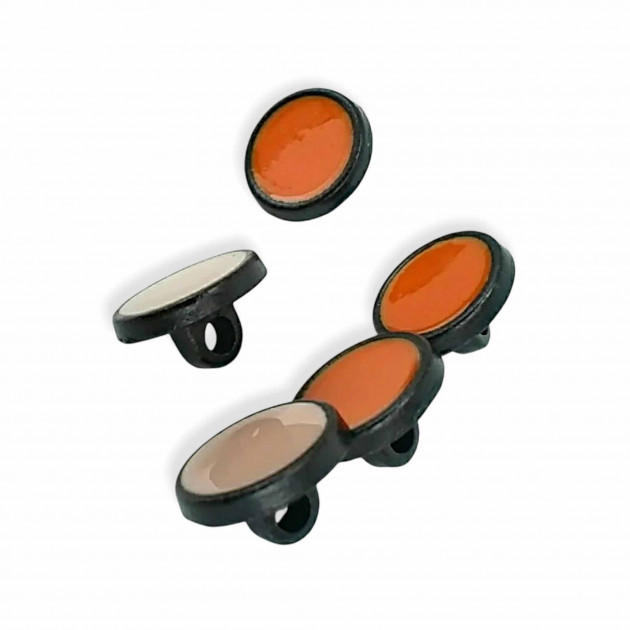 12 mm - 19 L Enamel Blouse and Shirt Button Silvery Metal Shank Button E 1304 MN